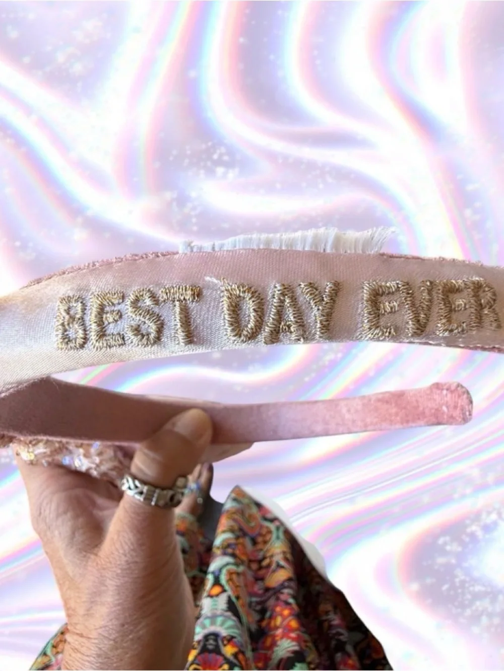 Disney Rose Gold Sequin Bow Headband